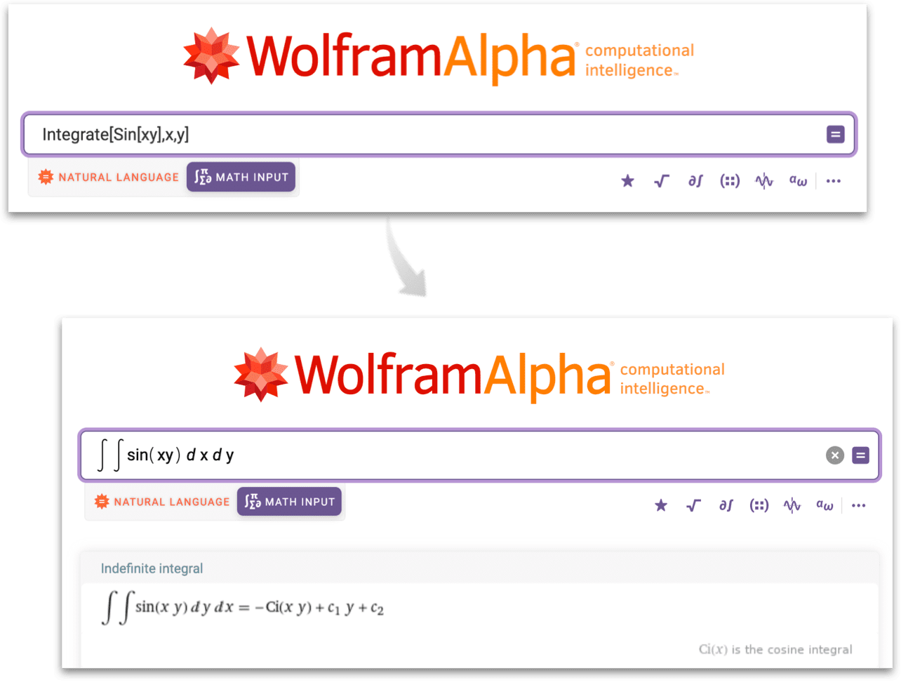 Wolfram 언어를 수학 입력 예제로 변환